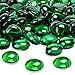 FUTUREPLUSX 1LB Green Flat Glass Marbles, Premium Colored Gems Fish Bowl Marbles Decorative Mosaic Glass Pebbles Floral Smooth Stones for Vases Aquarium Home Decor