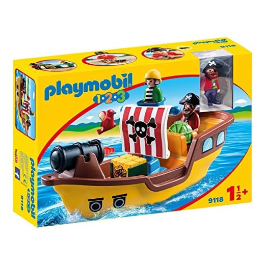 PLAYMOBIL 1.2.3 Barco Pirata, a Partir de 1.5 Años (9118)