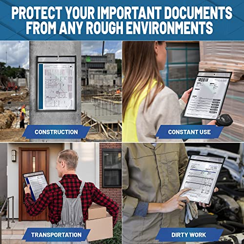 5 Pack Job Ticket Holders 8 1/2 X 11 - Work Order Plastic Sleeves For Documents - Shop Ticket Holders - Dry Erase Pocket Sleeves - Dry Erase Pockets - Dry Erase Sleeves - Clear Pocket Sleeves #TOP6