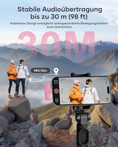 CZOCPOS Kabelloses Lavalier Mikrofon 2er Set, Mini Mikrofon für Phone, - Image 3