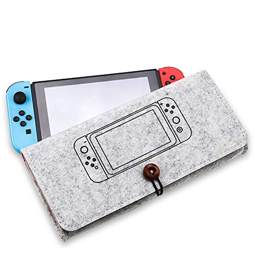 Switch Case Cover for Switch Felt Pouch Switch Travel Carrying Bag Shockproof Case Cover Card Holder Switch Travel Carrying Bag Cover Case Lightweight Switch Protective Case Cover