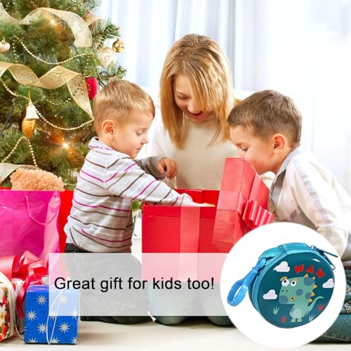 Kleingeldbörse Kinder,Forreen 5 Stück Portmonee Kinder mit Karabiner Mini Geldbörse Runde Tragbare Kreativ Dinosaurier Schlüsseltasche Geschenk für Jungen und Mädchen