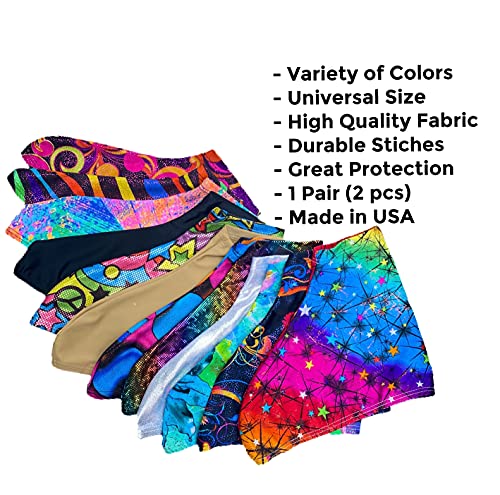 Ice Fire 1 Pair Skate Boot Covers | Durable Boot Protector for Ice/Figure/Roller Skate | Universal Size | Skating Accessory- Colorful Hearts