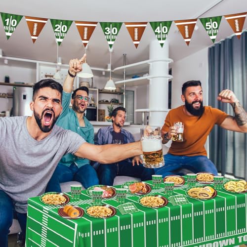 Football Party Decorations 98Pcs Football Birthday Party Suppiles Set Include Plates and Tablecloth Sport Theme Party Favors Kit - Image 6