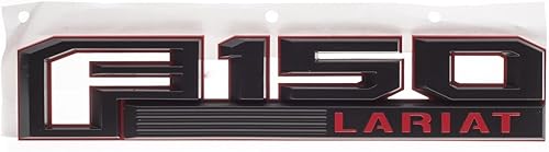 2015-2018 compatible con F-150 Lariat Pasajero derecho compatible con emblema de guardabarros, rojo y negro, OEM GL3Z-16720-E