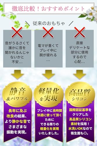 【現役AV女優も絶賛】 電マ バイブ 電動マッサージ器 バイブ 電動マッサージ機 アダルトグッズ 静音 防水 軽量 女性用 ローター - 画像6