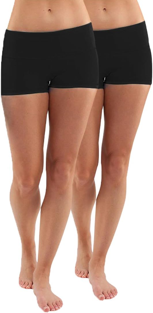 3” Yoga Lounge Shorts for Women, 2Pack, High Waisted, Premium Combed Cotton Blend Breathable, Beat Summer Heat, Squat Proof