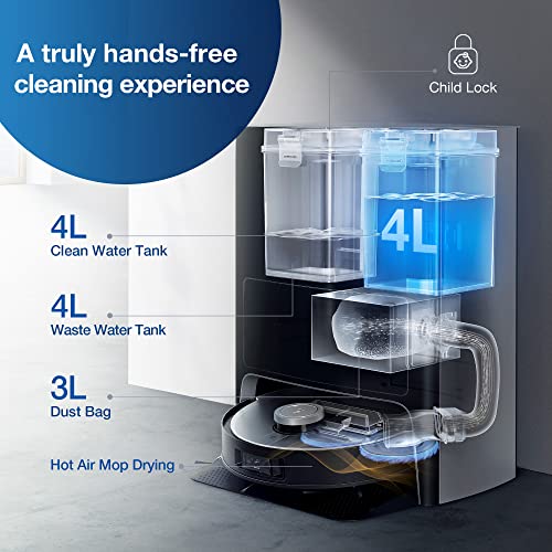Image of ECOVACS DEEBOT X1 OMNI Robot Vacuum Cleaner, Auto Mop Washing /Hot Air Drying /Water Refilling /Auto-Emptying, 260 min, 3875 sqft, Dual Mops, 3D Maps, Live Monitoring & Video Call, YIKO Voice Interaction