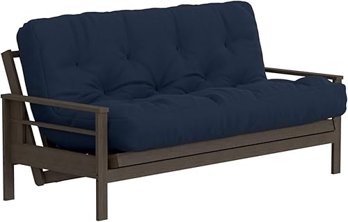 Miniatura 20 de Royal Sleep Products by The Futon Factory - Colchón de futón de espuma de 8 pulgadas, funda azul marino maciza, tamaño matrimonial, espumas