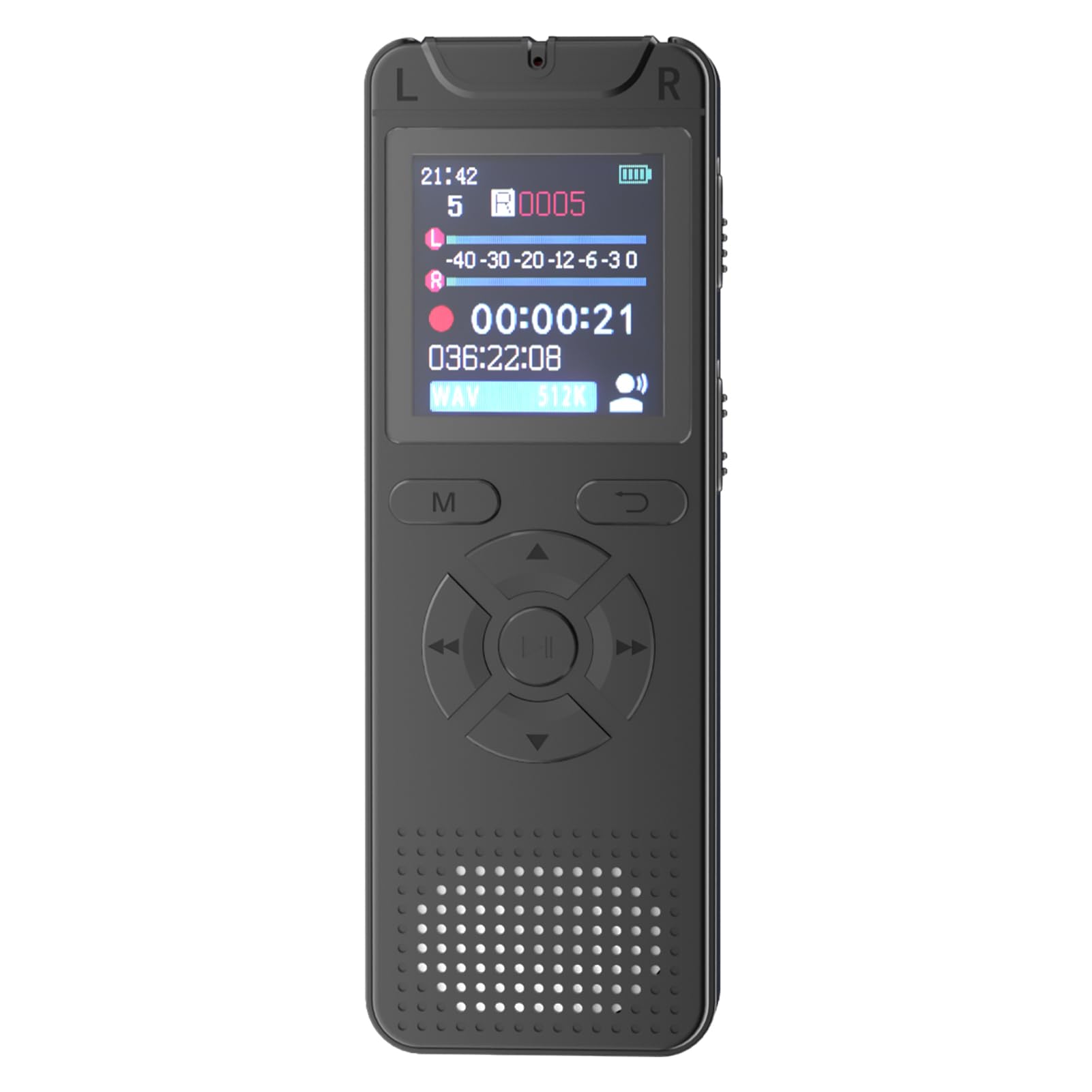 ZASCHMOY Portable Voice Recorder, Digital Audio Recorder, 8GB Memory, 50H Recording, 1.44" Screen, Noise Reduction, for Meetings, Interviews (Black)