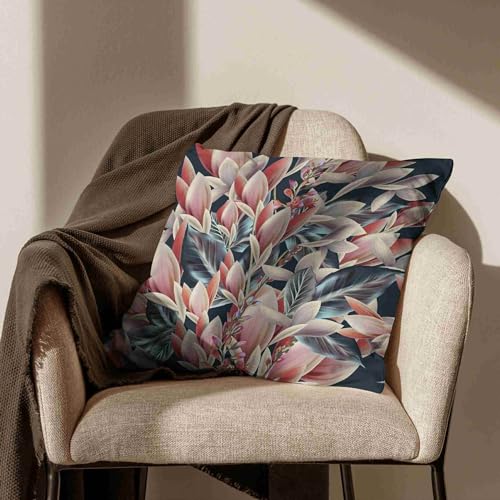 Housse coussin lin 50x50cm CEVAN oriental fleur lot de 4 - 3
