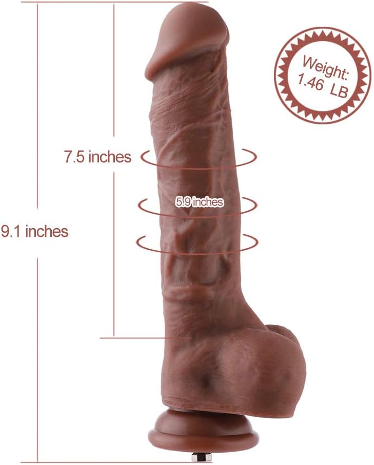 Hismith 9.1” Silicone Dildo, Thick and Realistic Cock - Removable KlicLok System - Intermediate Series