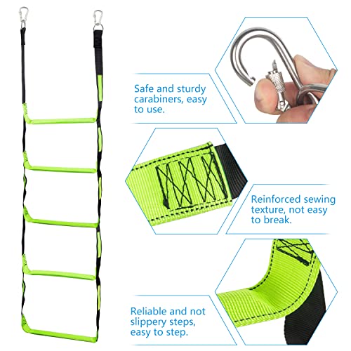 Itayak Boat Rope Ladder, 5 Step Boat Ladder, Foldable Assist Boarding Outdoor Climbing Rope Ladder For Inflatable Boat, Pontoon Boat, Sailboat, Kayak, Motorboat, Canoeing #TOP2