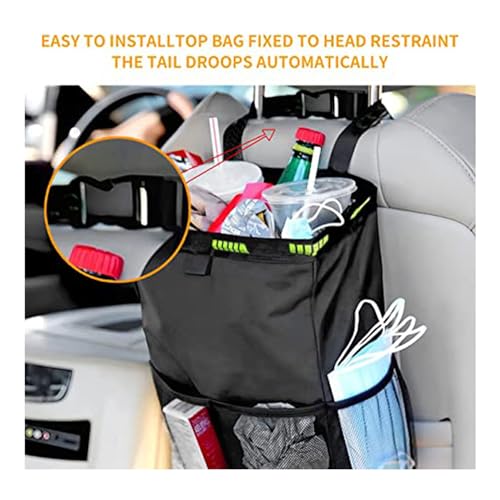 MEISO Autositz Organizer, Oxford Stoff Wasserdicht Autositz Rücksitz Organizer mit iPad/Tablet Tasche, 10L Groß Kapazität Autositz Organizer, Zusammenklappbare Tragbarer Auto Mülleimer