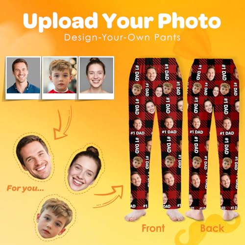 Bemaystar Custom Pajamas Pants with Photo-Personalized Pajamas Pants with 1-3 Faces, Funny Custom Gifts for Men Women3
