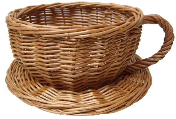 Wicker Tea Cup and Saucer Novelty Gift Basket