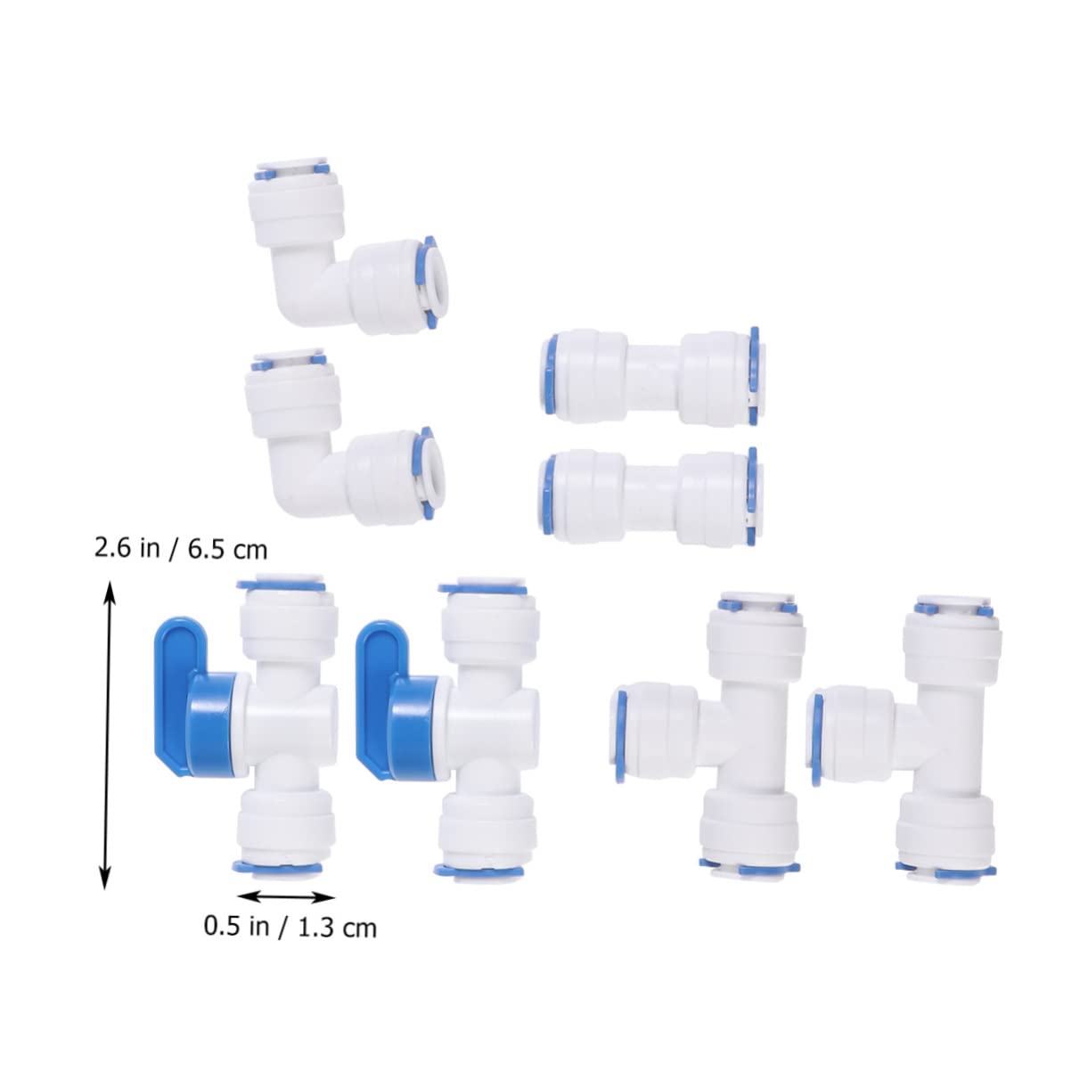 Healvian Pezzi Connettori Rapidi per Tubi Dell'acqua da 3/8 Pollici Set di Raccordi per Tubi Dell'acqua Gomito Attacco Rapido Facile da Installare per Inverso