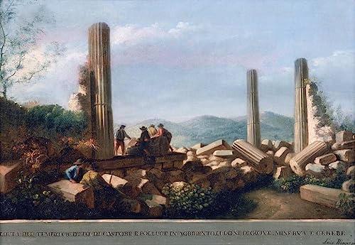 Tableau Temple de Castor et Pollux impression de Mayer en toile abstraite pour salon 60x90cm