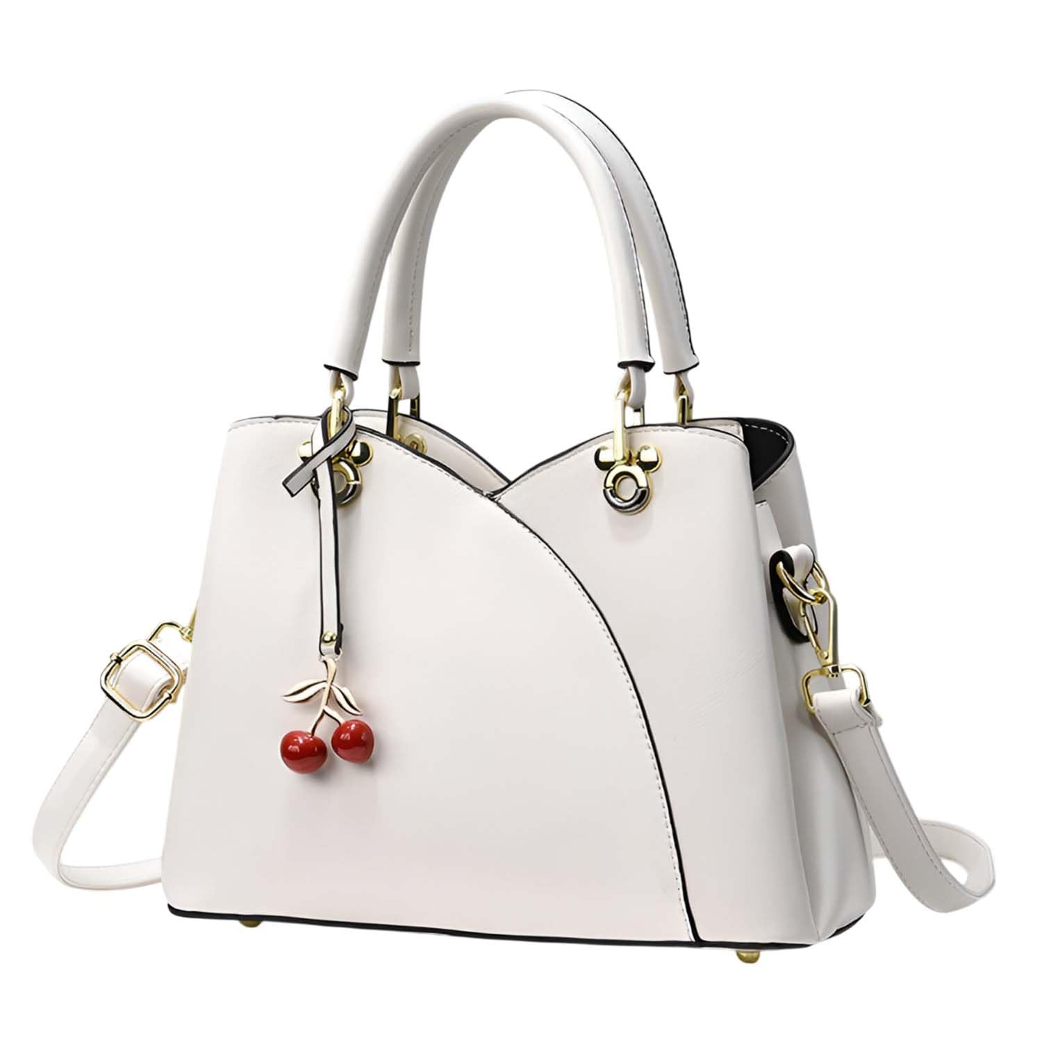 Women's Handbag with Zipper Closure Stylish Shoulder & Crossbody Bag with Cherry Charm-image-33