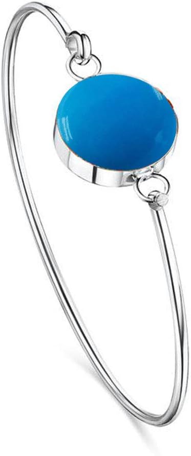 Genuine Gemstone thin Bangle Bracelet Sterling Silver & 18K Gold Plated gift for girlfriend bestfriend wife