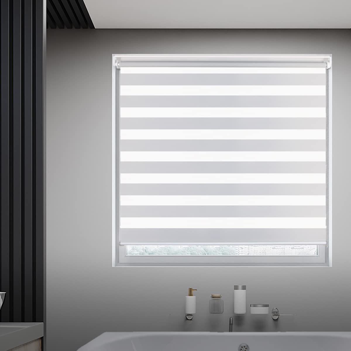 Buy JDALL Zebra Roller Blinds for Windows Dual Layer Zebra Roller Sheer