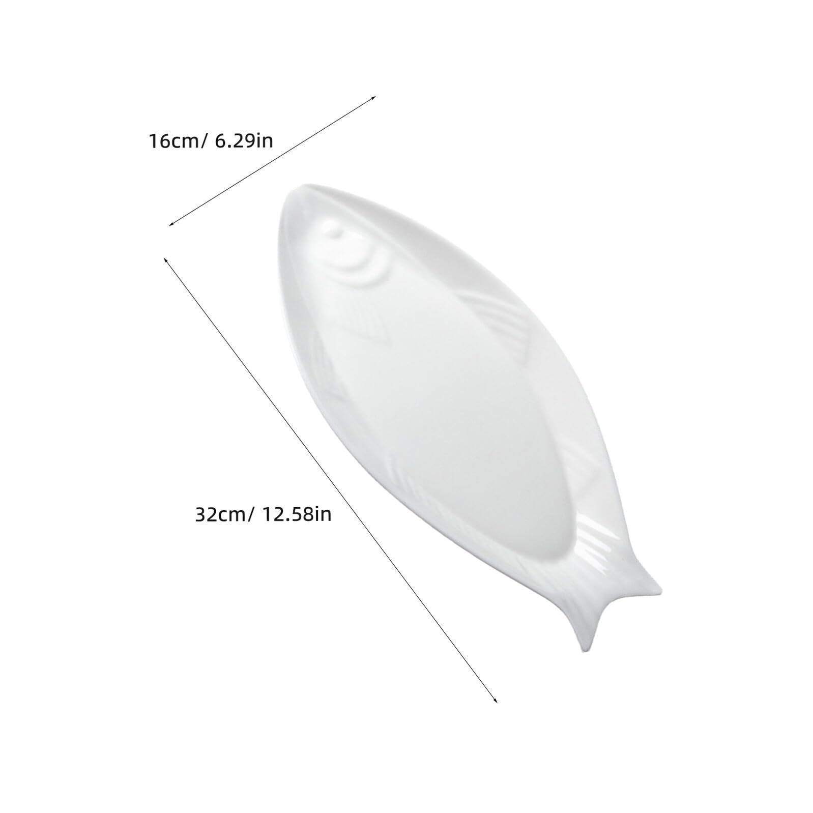 Housoutil Forma di Pesce Bianco Piatto da Portata in Ceramica