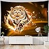 Wandtapijt, hangende kunst, wanddecoratie, wandtapijt, psychedelisch, tijger, wandtapijt, kleurrijke dierenkunst…