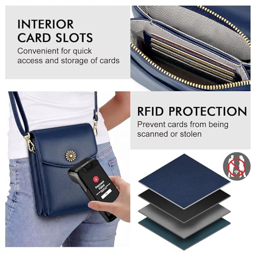 Image of Peacocktion Small Crossbody Bags for Women Travel Cell Phone Purse RFID Wallet Purses with Adjustable Strap Trendy