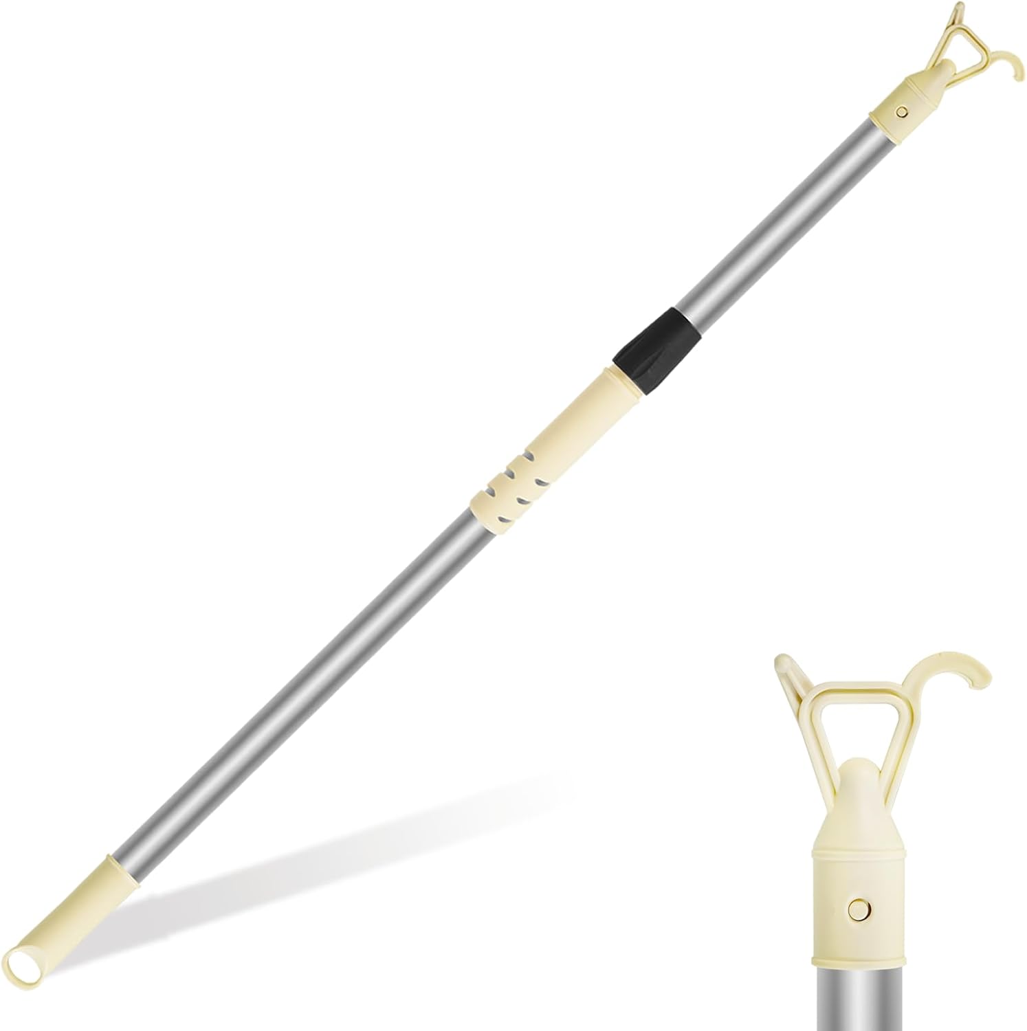 55-100 Inch Adjustable Telescoping Pole with Hook for Skylight Window Blinds - Super Long Tension Rod for Blinds and Window Shades, Stainless Steel Curtain Pull Wand