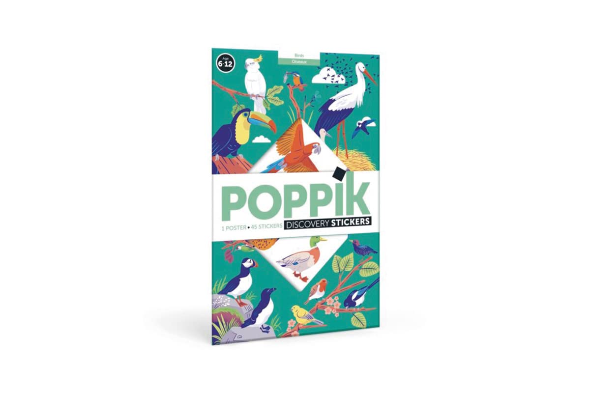 Poppik Arts and Crafts Sticker Poster Discovery - Birds for Ages 3+ Years