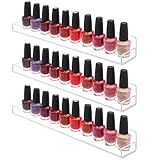 Set of 3 Wall Mounted Clear Acrylic Nail Polish Floating Shelving Rack/Essential Oil Display Organizer