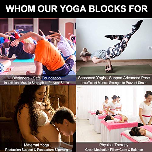 Image of inchserveuttam Yoga Block (2 PC) - High Density EVA Foam Block to Support and Deepen Poses, Improve Strength and Aid Balance and Flexibility with Yoga Belt (Yoga Blocks with Belt) inch