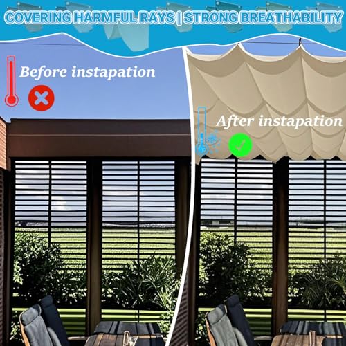 Toldo retráctil impermeable con protección UV 95% para patio exterior 5
