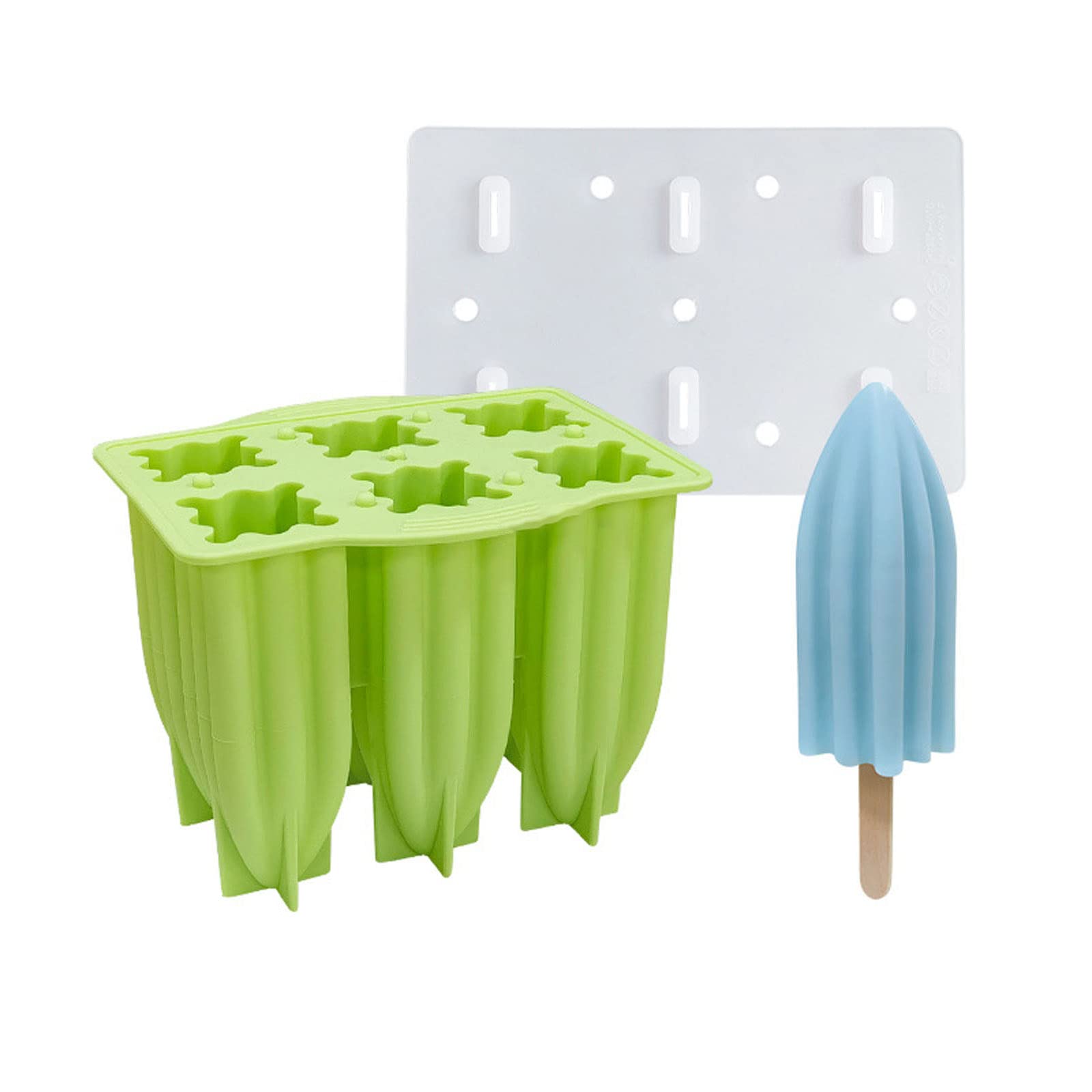 Molde for helado de 6 celdas for paletas hielo, moldes for, utensilios cocina, accesorios(Yellow)