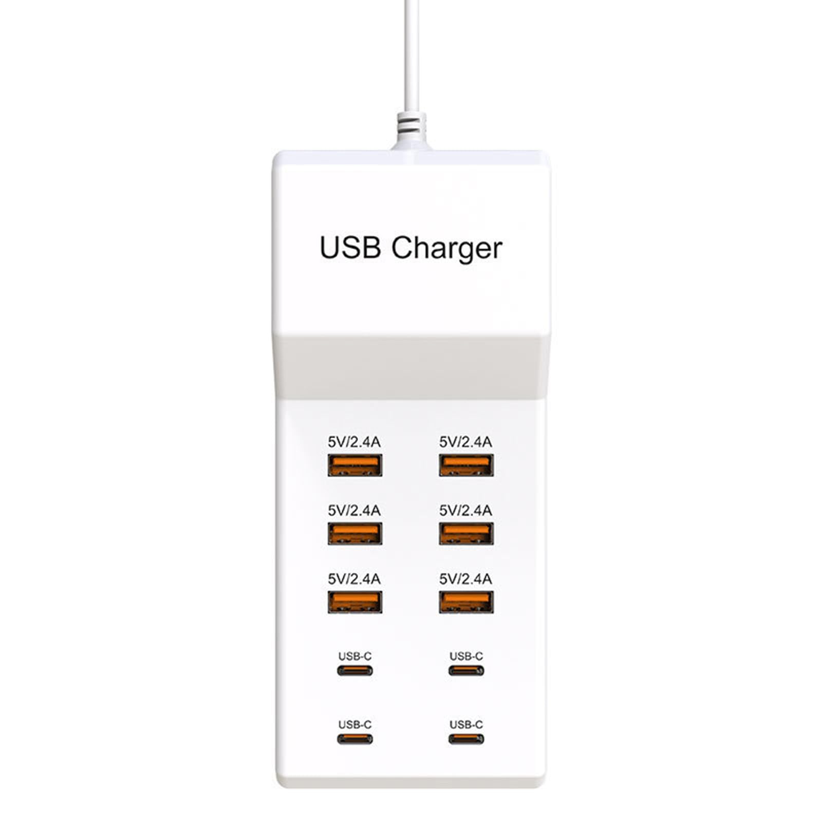 Caricabatterie multiporta USB a 10 Porte 5V2.4A10 Porte per Ricarica di telefoni cellulari, Spina a pila, Stazione di Ricarica da 40 W, Ricarica Rapida, B
