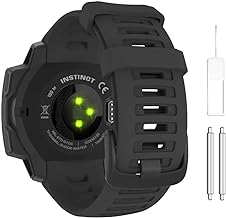 MoKo Compatible with Garmin Instinct/Instinct Solar/Tactical/Instinct 2 GPS Watch, 22mm Soft Silicone Replacement Strap, Black