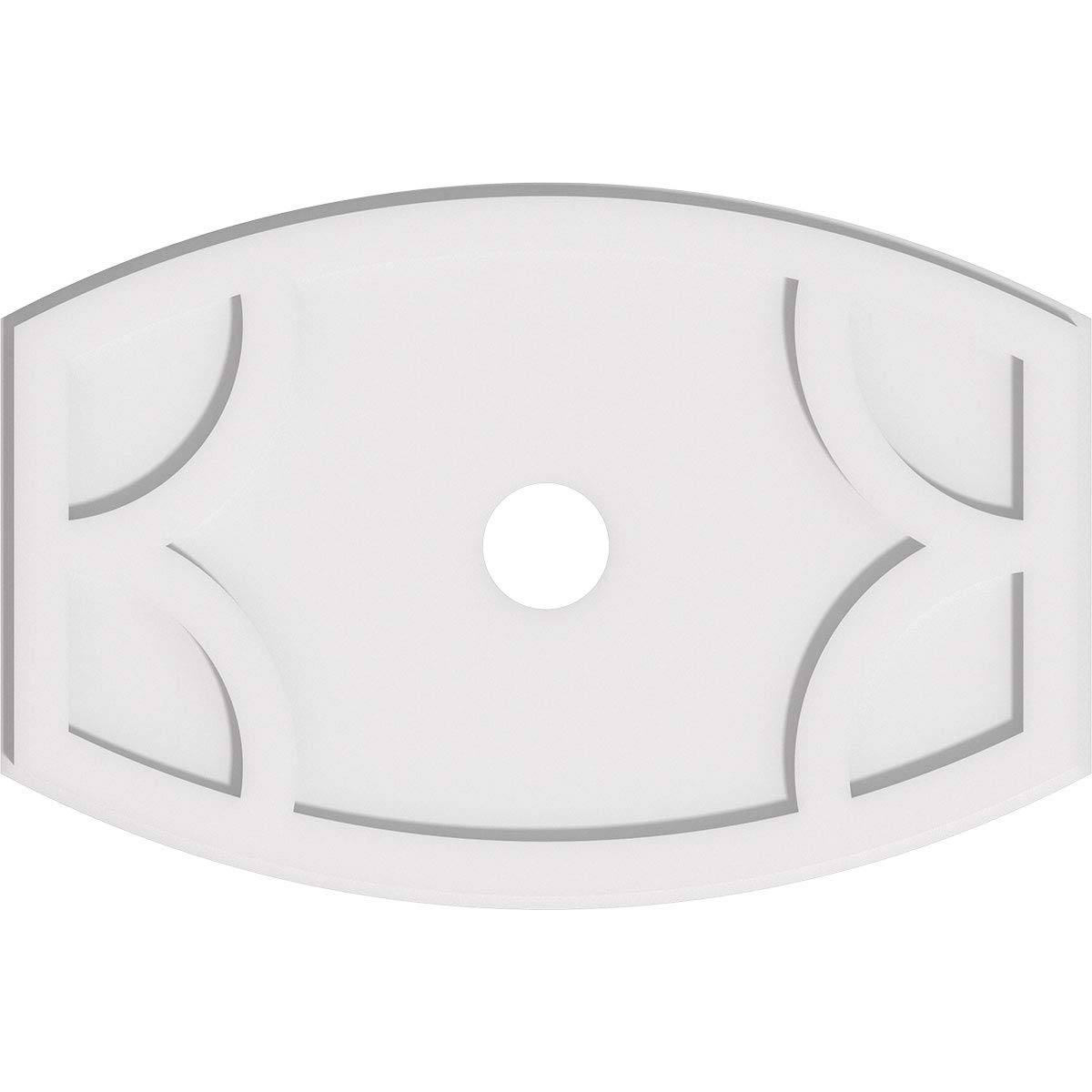 Ekena Millwork CMP26X17KY-03000 Kailey Architectural Grade PVC Contemporary Urethane Ceiling Medallions 26"W x 17 3/8"H x 3"ID x 14"C x 1"P