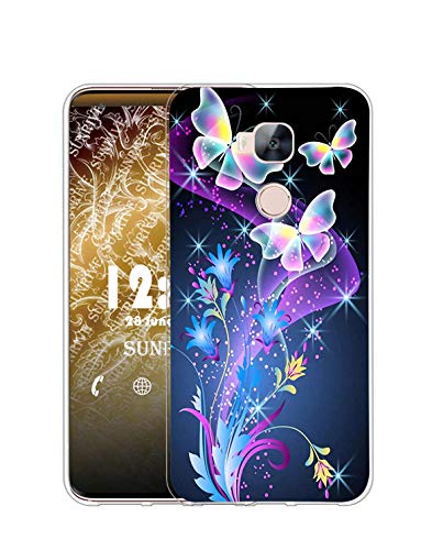 Sunrive Cover compatibile con Huawei Ascend G620s, Custodia Case in molle Trasparente silicone Morbida Flessibile Antigraffio protettiva back custodie(Q Farfalla 2)
