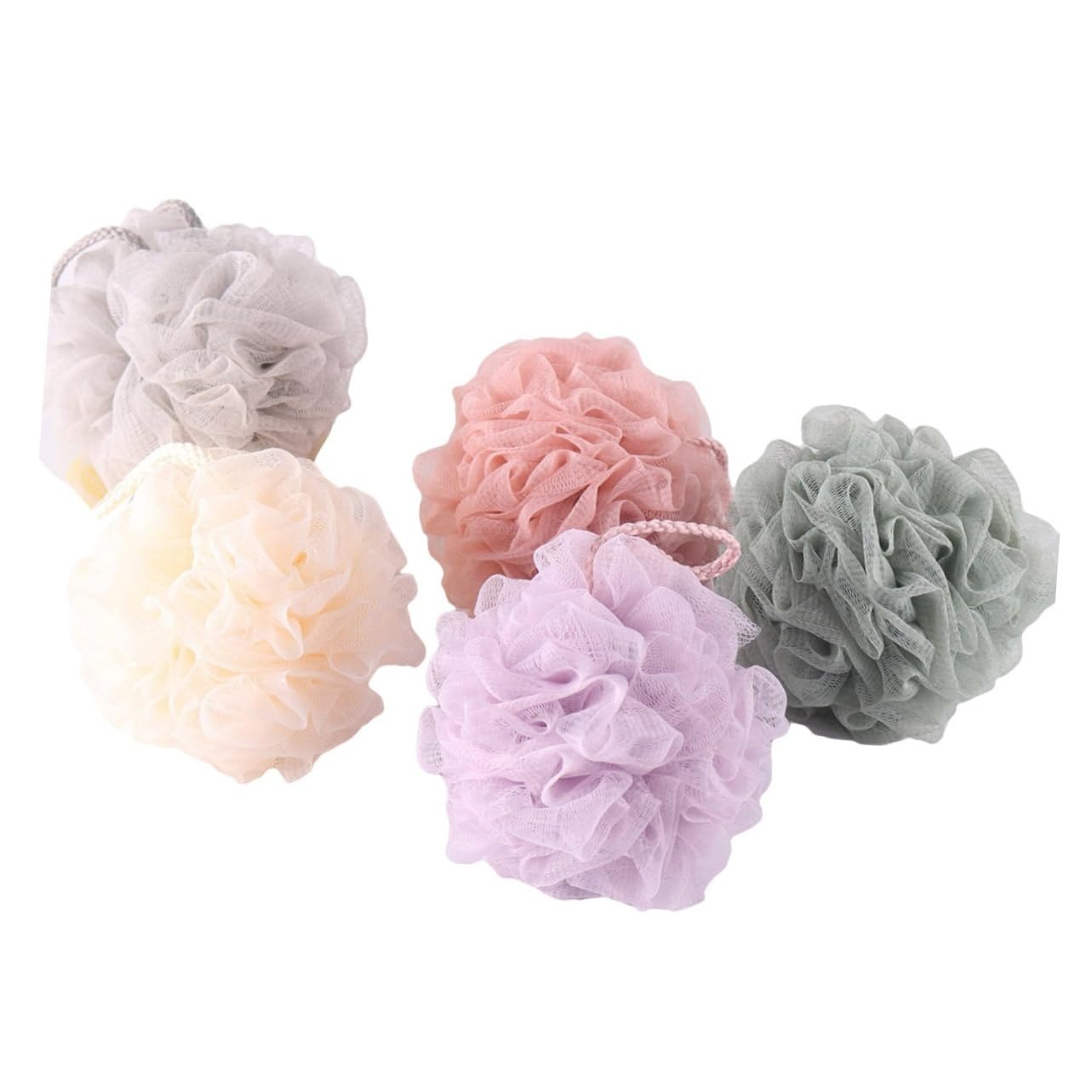 FOMIYES 5pcs Large Shower Mesh Bathing for Adults and Boy Girl Pe Material Green Khaki Beige Comfortable Bathing