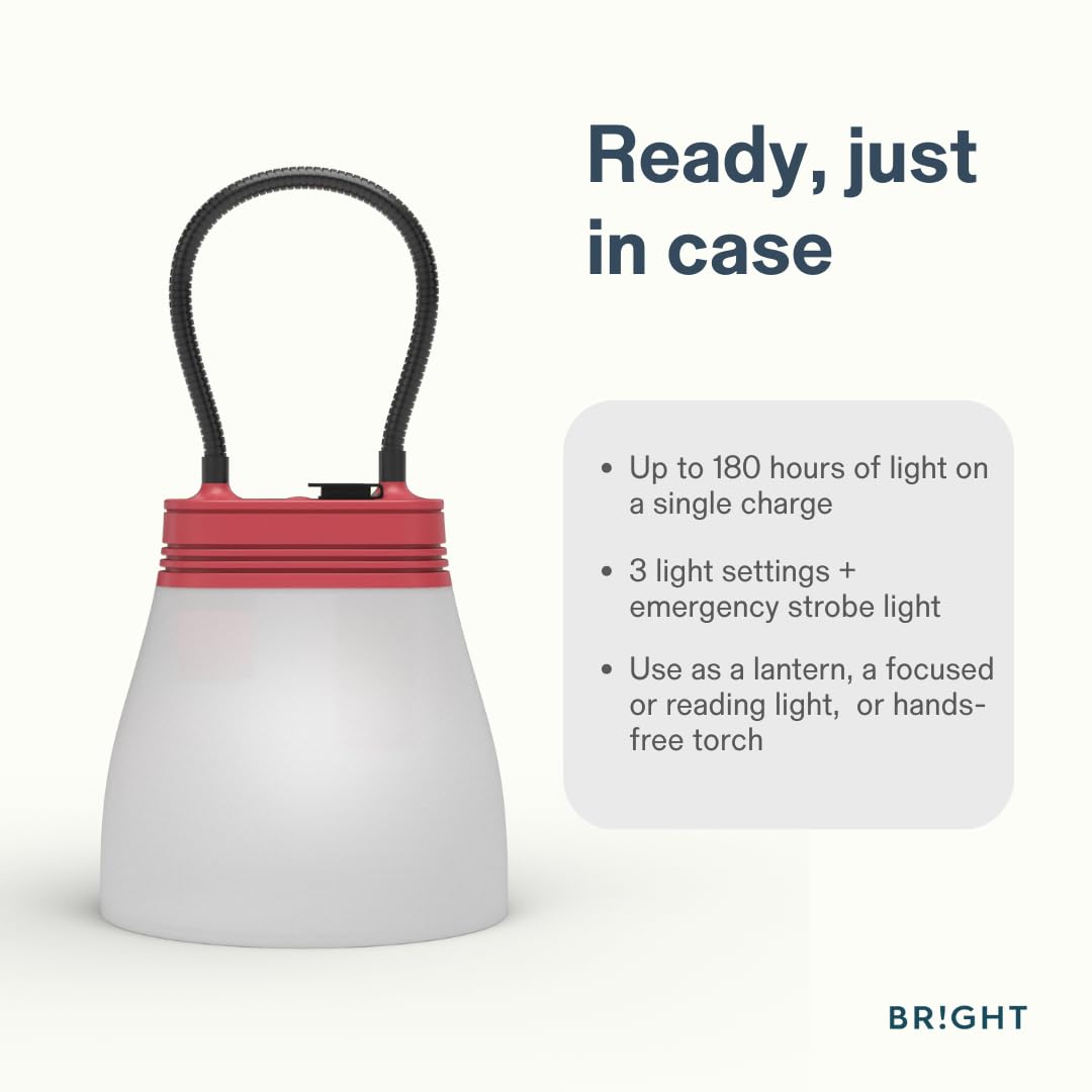 BRIGHT SunBell 80 – lampada solare da esterno, 2200 mAh, ricaricabile via USB e solare, resistente alle intemperie, ideale per esterni ed emergenze