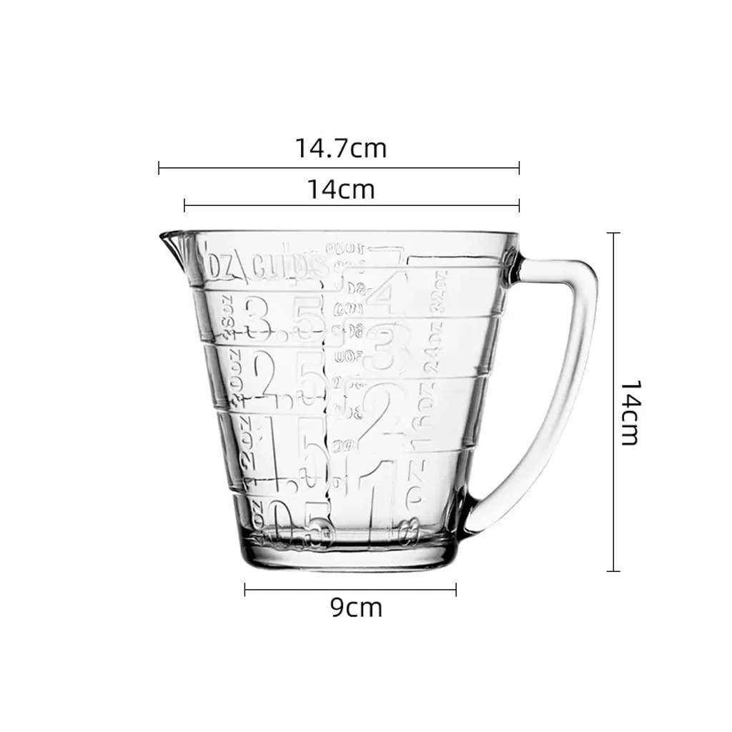 Tasse à mesurer en Verre résistant aux Hautes températures de 1000 ML avec échelle de Cuisine de qualité Alimentaire Cuisson au Lait Domestique (1000 ML)