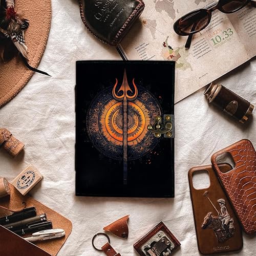 Image of DI-KRAFT Customize Diary with Name with Beautiful UV Prints | Customized Leather Writing Diary Unruled White Paper Journal Personal Notepad Sheets Daily Planner for Gifting (Pattern 15)