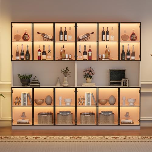 NNJN Vitrina, vitrina de pie con 12 puertas...