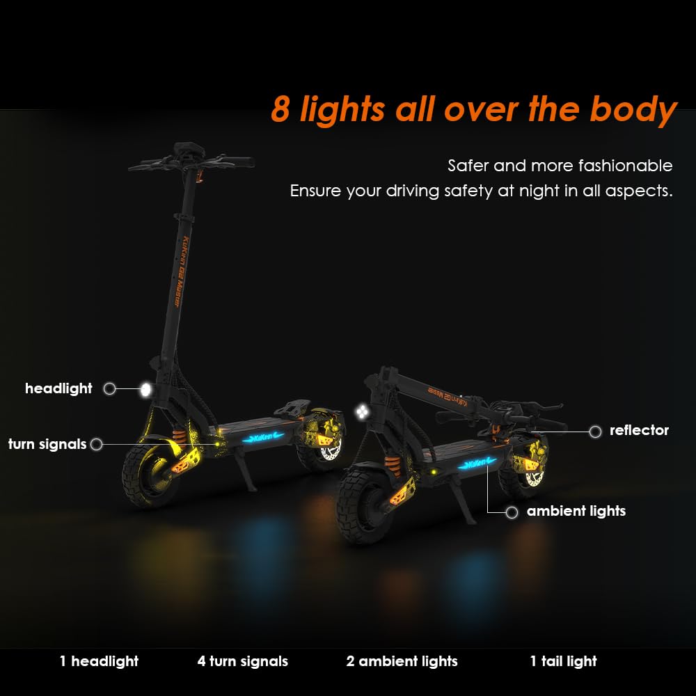 Kukirin G2 Master, monopattino elettrico pieghevole con batteria da 20,8 Ah, doppio motore, autonomia di 70 km, pneumatici da 10", carico massimo di 120 kg, manubrio regolabile in altezza