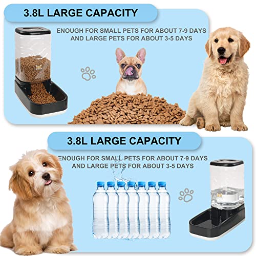 Elevon Automatic Dog Cat Gravity Food And Water Dispenser Set With Pet Food Bowl For Small Large Pets Puppy Kitten Rabbit Large Capacity(Black) #TOP3