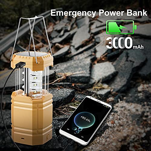 Solar Camping Lantern, Portable Ultra Bright LED Flashlight, 30-35 Hours Long Playtime, USB Charger and Power Bank, Easy to Use, Electronic Lantern for Hiking, Reading, Emergency - Image 4
