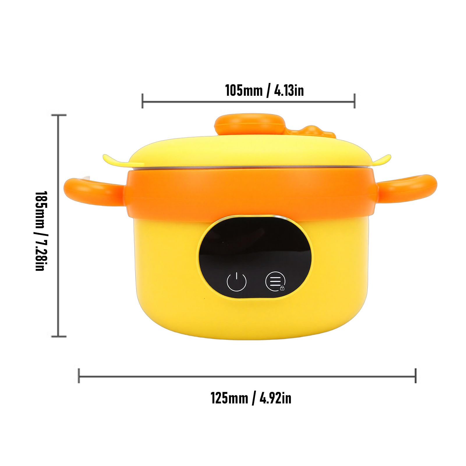 Garosa Ciotola Scaldavivande Scatola da Pranzo Elettrica Senza Fili in Acciaio Inossidabile 304 470ml Senza Acqua Necessaria per i Viaggi in Ufficio a Casa Mantieni il Cibo Caldo (YELLOW)