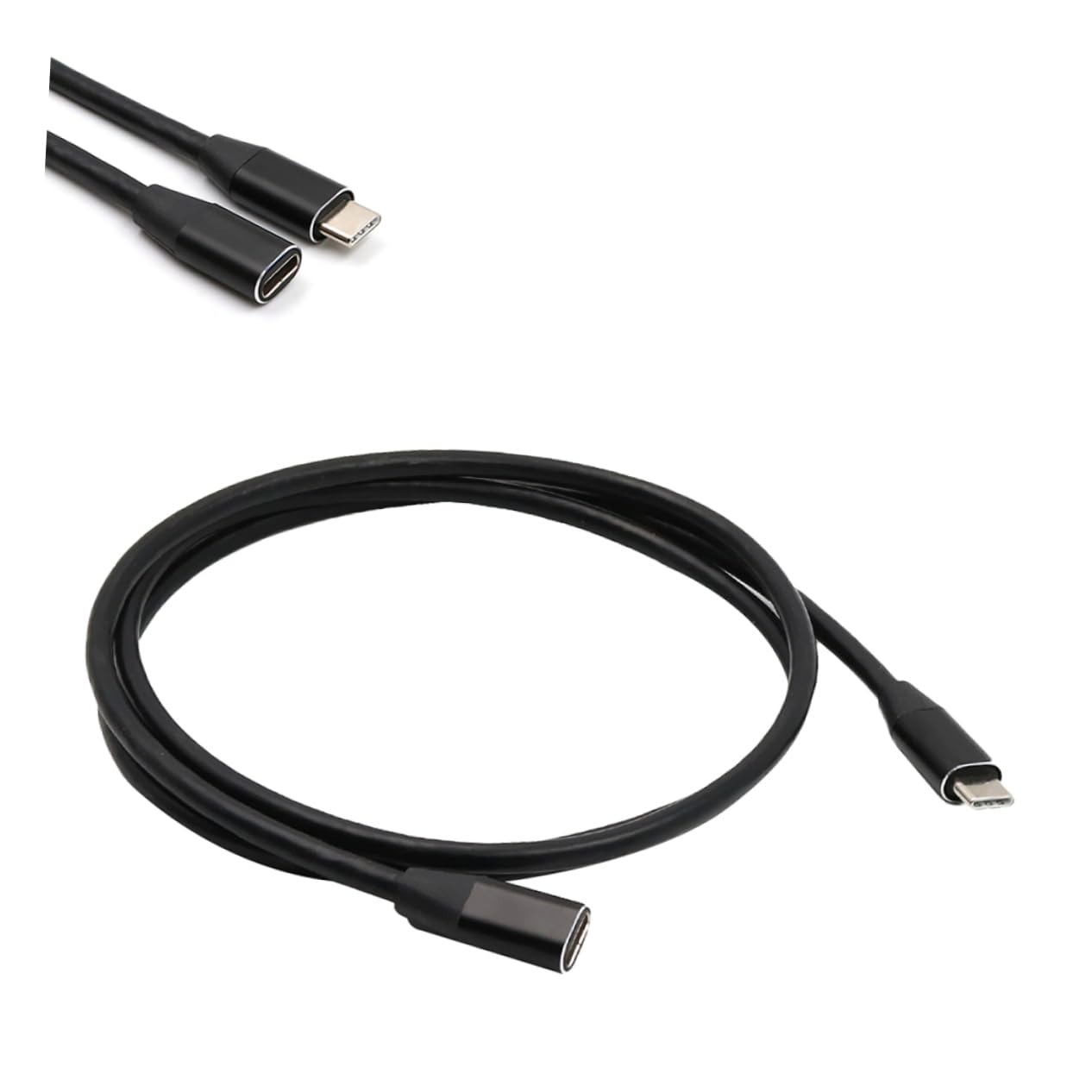 OSALADI 6piezas Cable De Extensión Usb Type-c Macho Hembra Compatible Dispositivos Usb-c Carga y Transferencia De Datos Diseño Reversible Negro