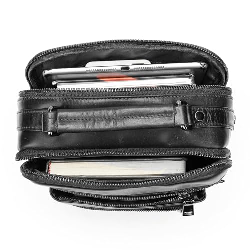 NIUCUNZH Genuine Leather Small Messenger Bag Vintage Leather Man Purse Handbag Crossbody Shoulder Bags for Men4