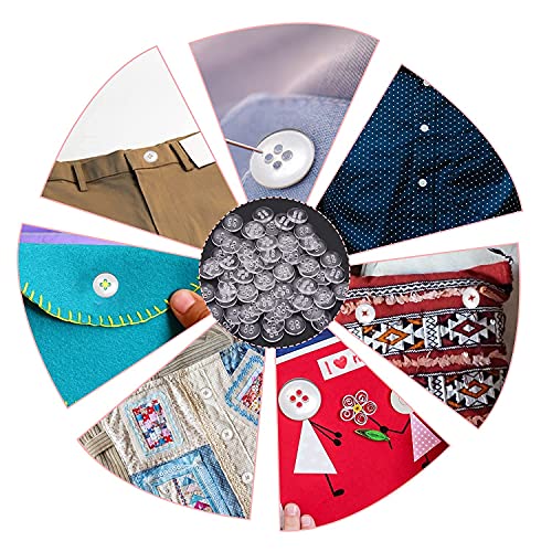 Trimming Shop Round Plastic Buttons 2 Holes Assorted Sizes For Sewing Crafts, Children's Handmade Decoration, Diy Projects, Clothing, Pillow Covers, 100G, Clear #TOP7